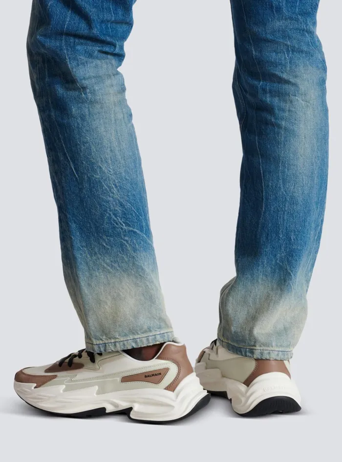 RunRow Leather And Nylon Sneakers White Men Balmain Sneakers