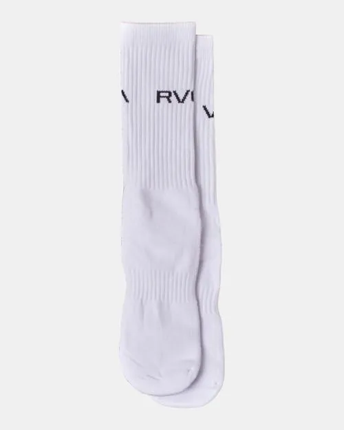 Rvca 2 Pack Basic Logo Crew Socks White SportMen Other Accessories