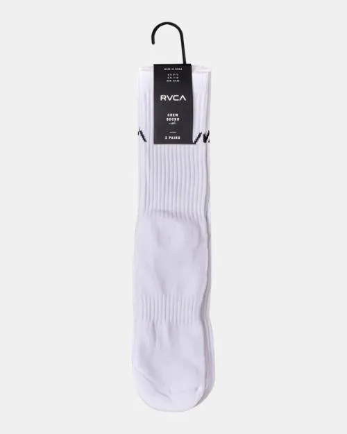 Rvca 2 Pack Basic Logo Crew Socks White SportMen Other Accessories