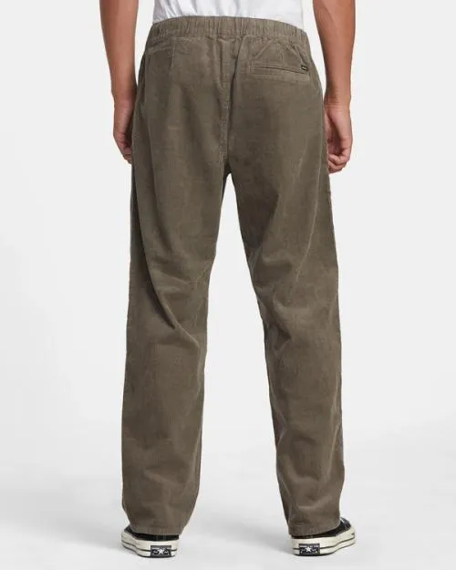 Rvca Americana Elastic Waist Cord Pants Mushroom Men Pants