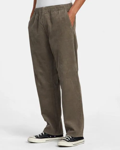 Rvca Americana Elastic Waist Cord Pants Mushroom Men Pants