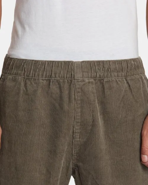 Rvca Americana Elastic Waist Cord Pants Mushroom Men Pants