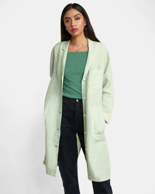 Rvca Balmy Oversized Blazer Light Green Women Tops