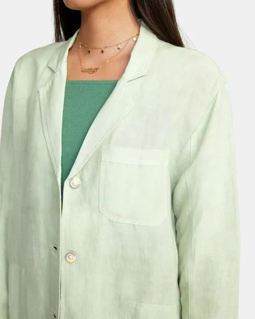 Rvca Balmy Oversized Blazer Light Green Women Tops