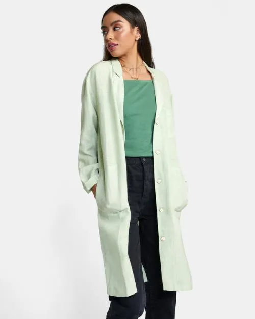 Rvca Balmy Oversized Blazer Light Green Women Tops