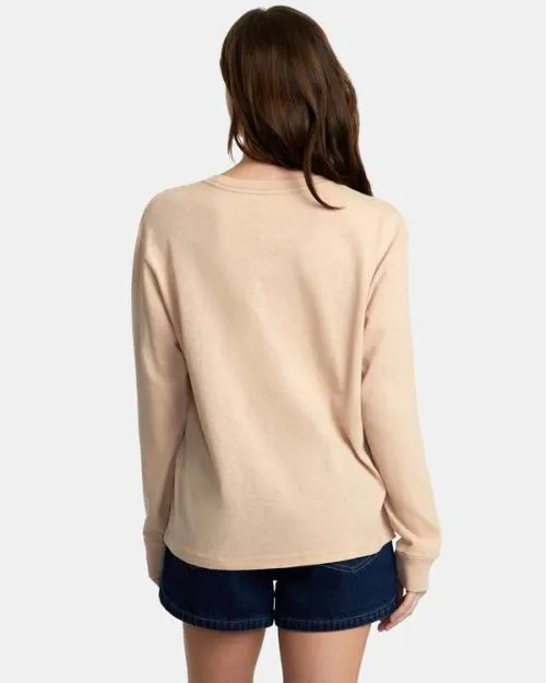 Rvca Big Daisy Long Sleeve TShirt Nude Women Tees and Tanks