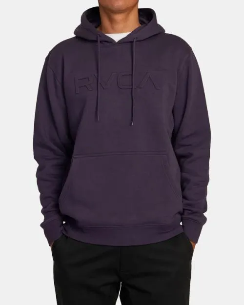 Rvca Big Embossed Hoodie Dark Plum Men Hoodies and Sweatshirts