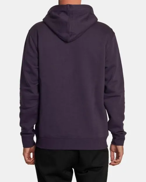 Rvca Big Embossed Hoodie Dark Plum Men Hoodies and Sweatshirts