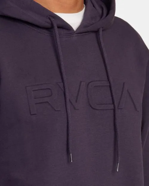 Rvca Big Embossed Hoodie Dark Plum Men Hoodies and Sweatshirts