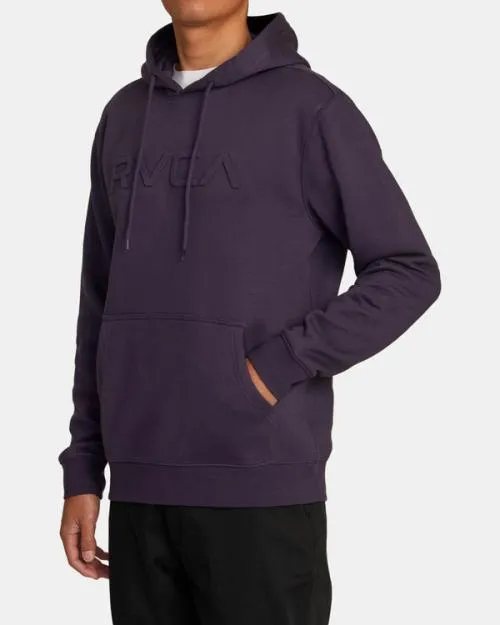 Rvca Big Embossed Hoodie Dark Plum Men Hoodies and Sweatshirts