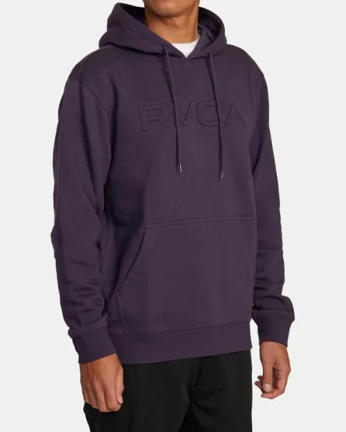 Rvca Big Embossed Hoodie Dark Plum Men Hoodies and Sweatshirts