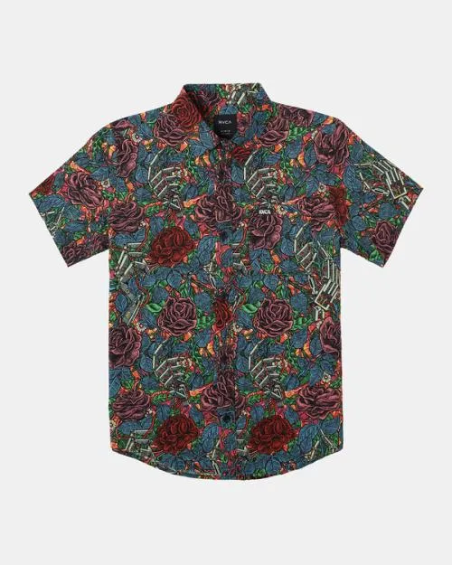 Rvca Boy039s Martin Ander Short Sleeve Shirt Multi Boys Shirts and Flannels