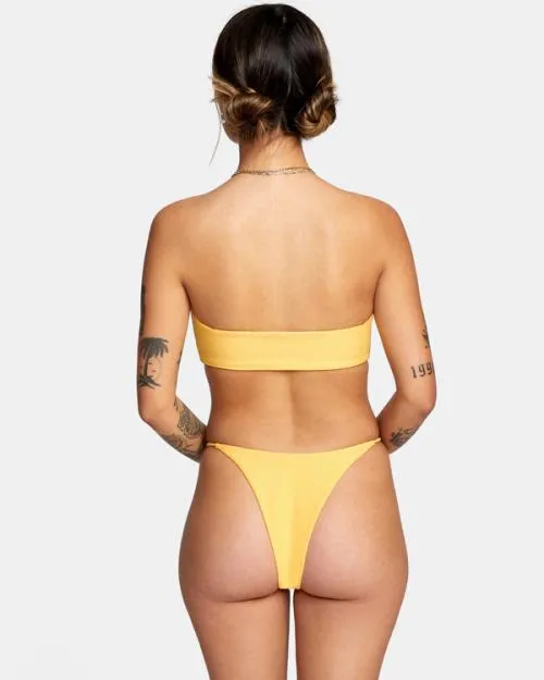 Rvca Brightside Bandeau Bikini Top Marigold Women Bikini Tops