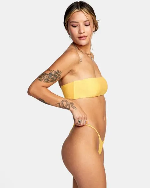 Rvca Brightside Bandeau Bikini Top Marigold Women Bikini Tops
