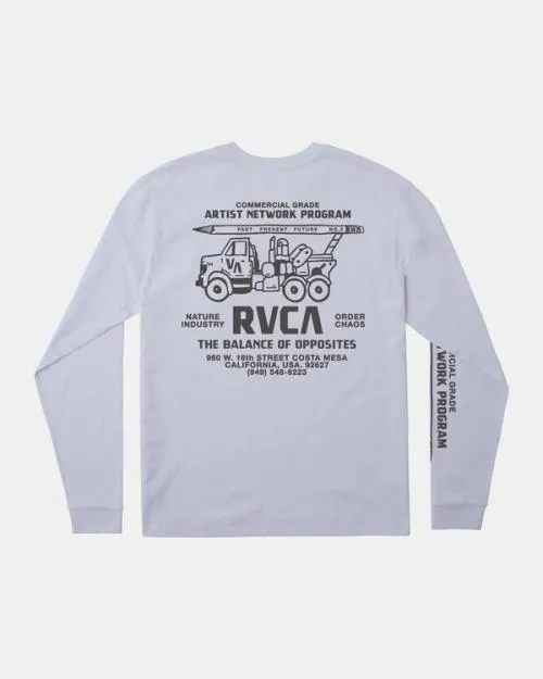 Rvca Commercial Grade Long Sleeve TShirt White Men Tees and Tanks