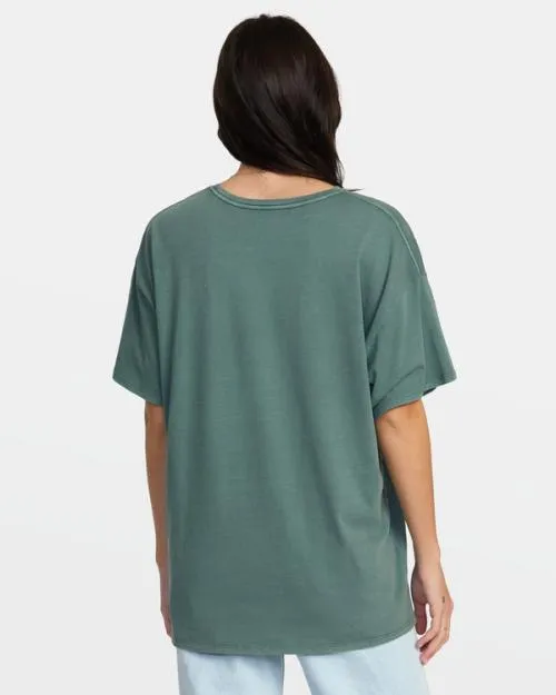 Rvca Cottontale TShirt Spinach Women Tees and Tanks