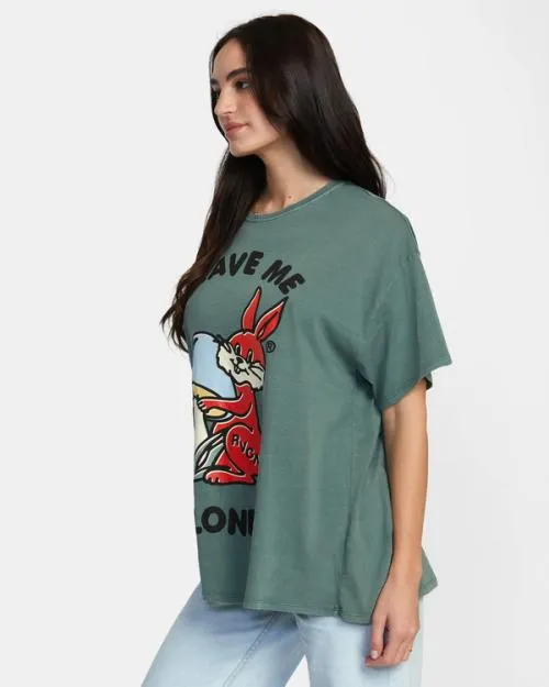 Rvca Cottontale TShirt Spinach Women Tees and Tanks