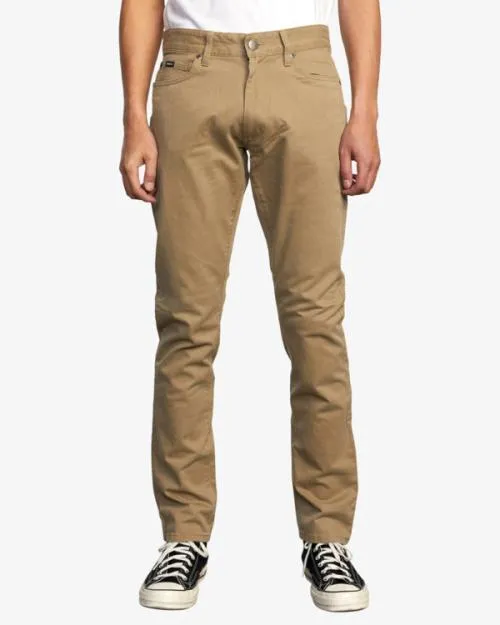 Rvca Daggers Twill Slim Fit Pants Wood Men Pants