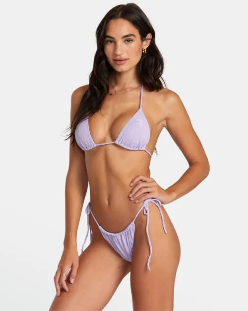 Rvca Daisy Halter Bikini Top Violet Women Bikini Tops