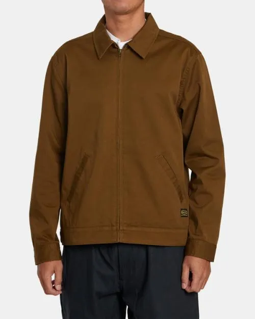Rvca Day Shift Twill Jacket Bombay Brown Men Jackets