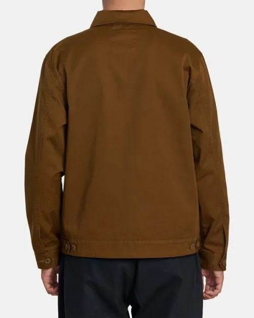 Rvca Day Shift Twill Jacket Bombay Brown Men Jackets