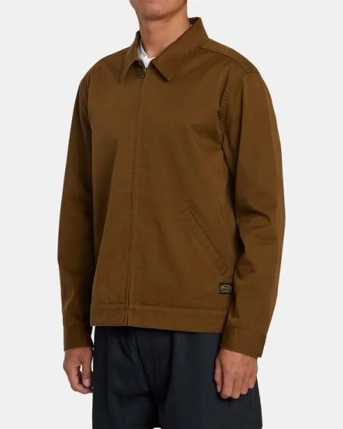 Rvca Day Shift Twill Jacket Bombay Brown Men Jackets