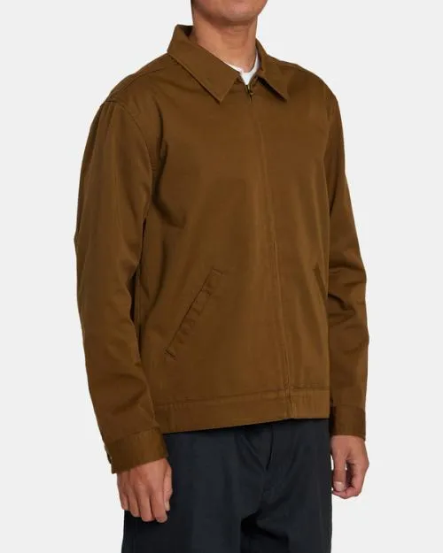 Rvca Day Shift Twill Jacket Bombay Brown Men Jackets