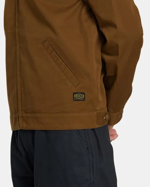 Rvca Day Shift Twill Jacket Bombay Brown Men Jackets