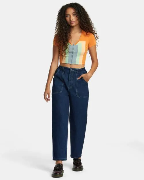 Rvca Decades Sweater Tangerine Women Sweaters