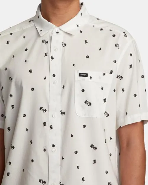 Rvca Degenerate Short Sleeve Shirt Vanilla Men Shirts and Flannels