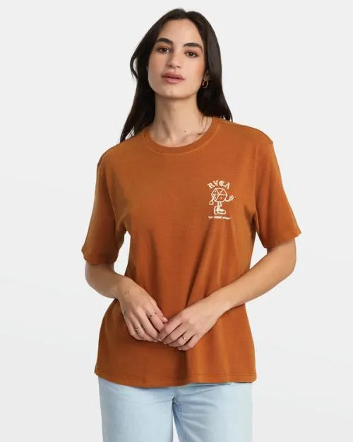 Rvca Dice TShirt Caramel Women Tees and Tanks