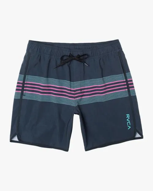 Rvca Eastern Elastic Waist Boardshorts 17034 Black Stripe Men Boardshorts
