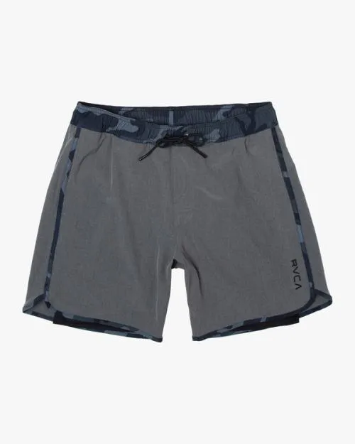 Rvca Eastern Plus Elastic Waist Boardshorts 17034 Heather Grey Men Boardshorts