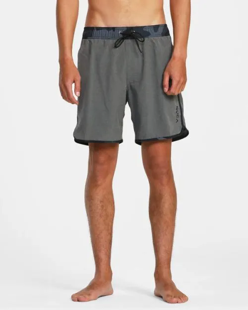Rvca Eastern Plus Elastic Waist Boardshorts 17034 Heather Grey Men Boardshorts