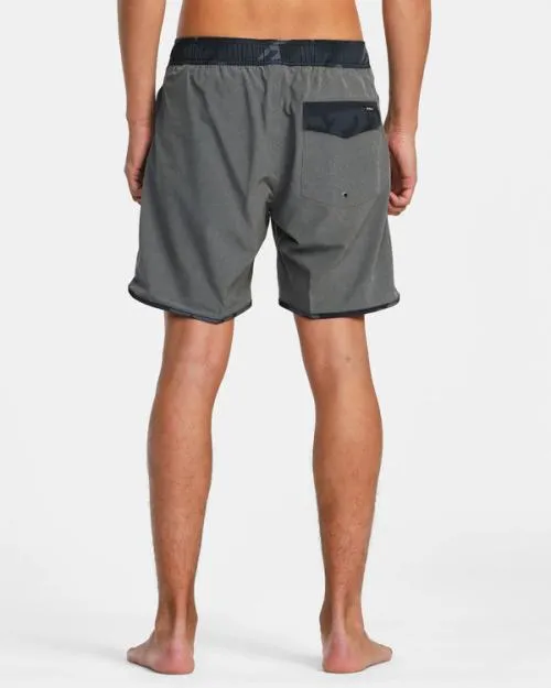 Rvca Eastern Plus Elastic Waist Boardshorts 17034 Heather Grey Men Boardshorts