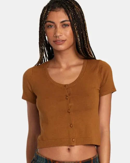 Rvca Float Sweater Workwear Brown Women Sweaters
