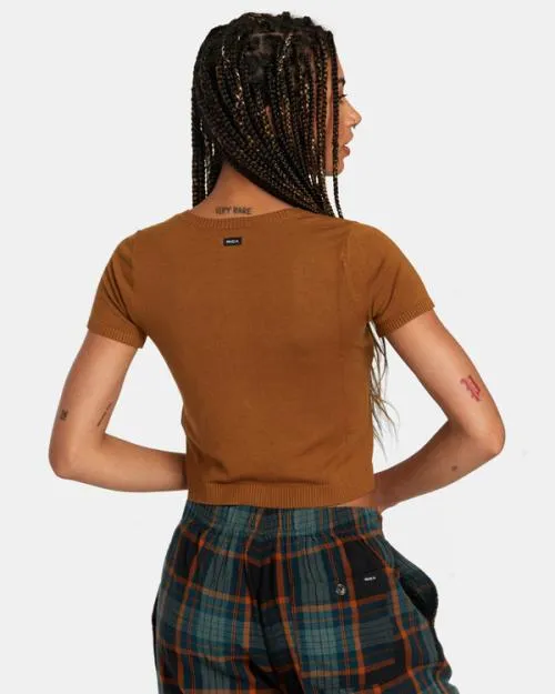 Rvca Float Sweater Workwear Brown Women Sweaters