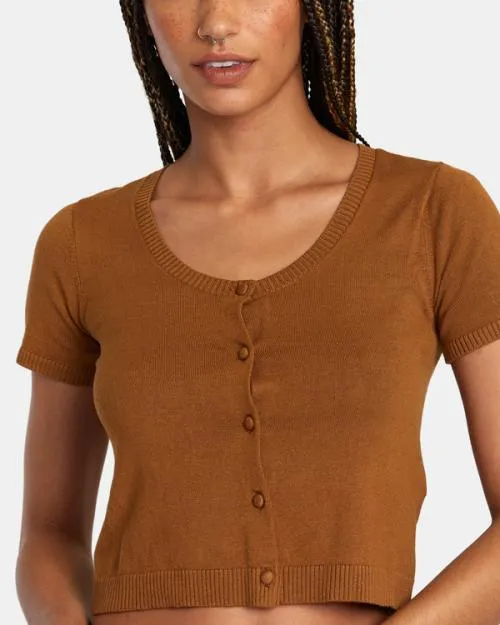 Rvca Float Sweater Workwear Brown Women Sweaters