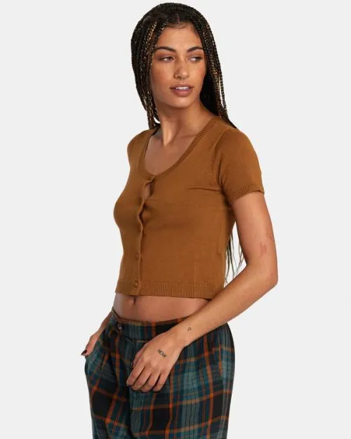 Rvca Float Sweater Workwear Brown Women Sweaters