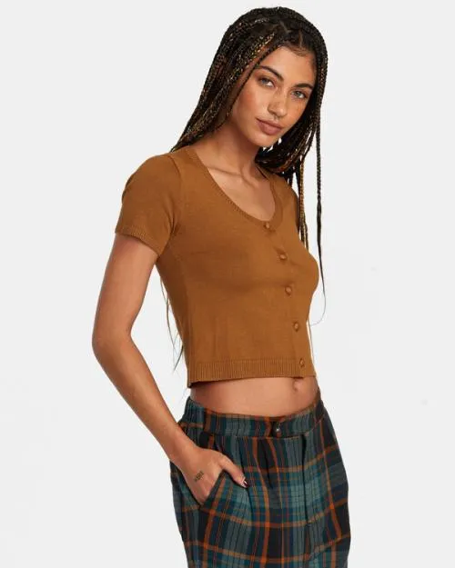 Rvca Float Sweater Workwear Brown Women Sweaters