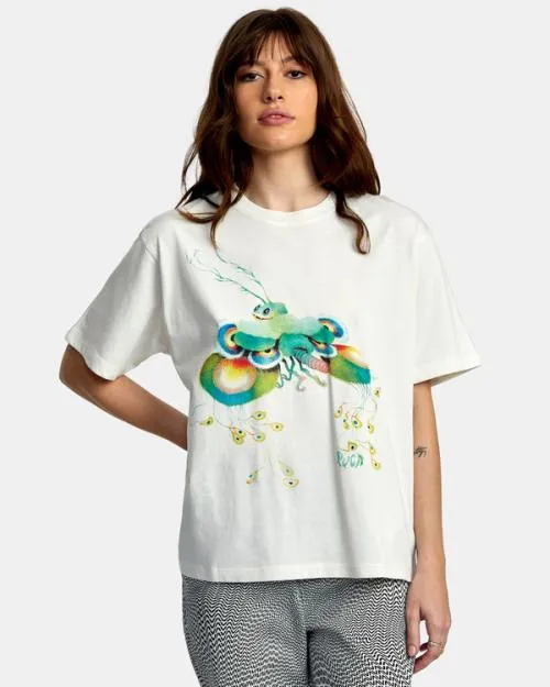 Rvca Fly Guy Anyday TShirt Vintage White Women Tees and Tanks
