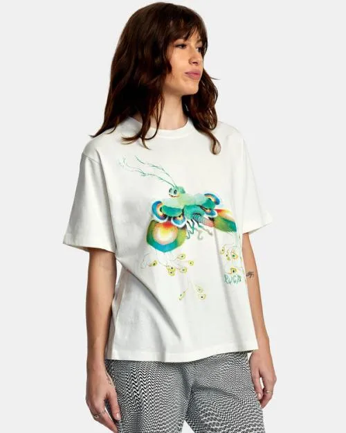 Rvca Fly Guy Anyday TShirt Vintage White Women Tees and Tanks