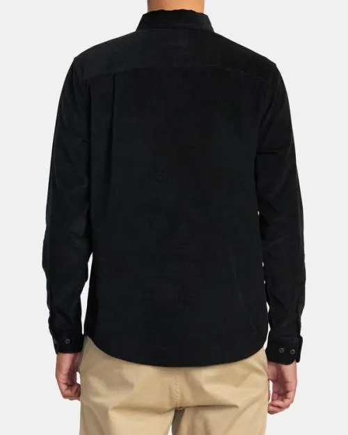 Rvca Freeman Cord Long Sleeve Shirt Black Men Shirts and Flannels