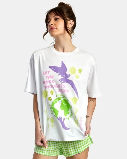 Rvca Good Grow Anyday TShirt White Women Tees and Tanks