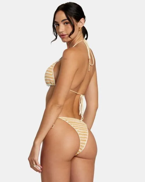 Rvca Greenpacha Flor Side Tie Cheeky Bikini Bottoms Multi Women Bikini Bottoms