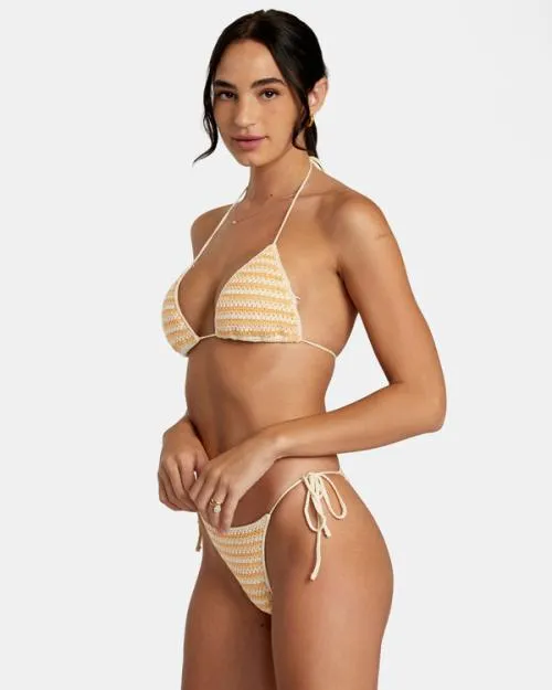 Rvca Greenpacha Flor Side Tie Cheeky Bikini Bottoms Multi Women Bikini Bottoms