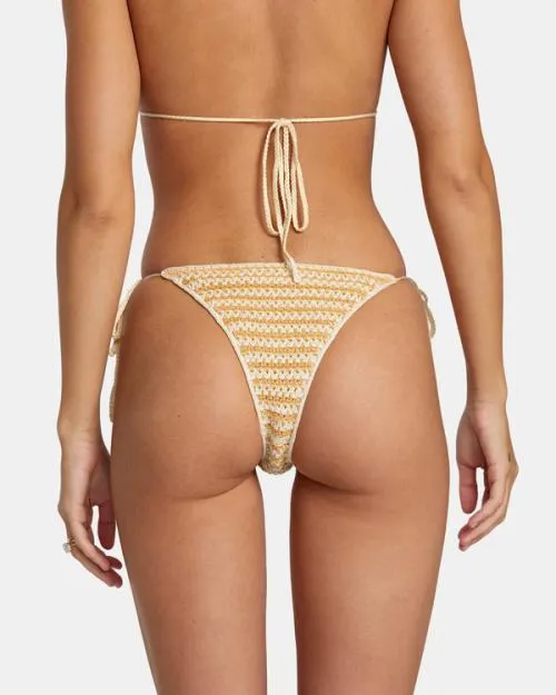 Rvca Greenpacha Flor Side Tie Cheeky Bikini Bottoms Multi Women Bikini Bottoms