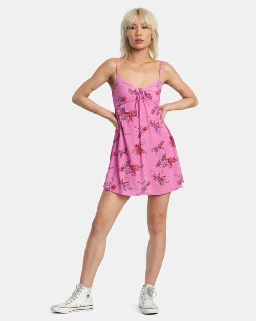 Rvca Hau Tree Sleeveless Dress Cyclamen Women Dresses and Rompers