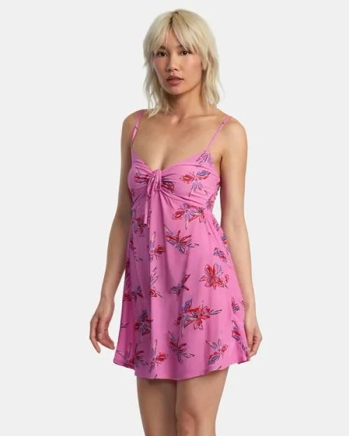 Rvca Hau Tree Sleeveless Dress Cyclamen Women Dresses and Rompers