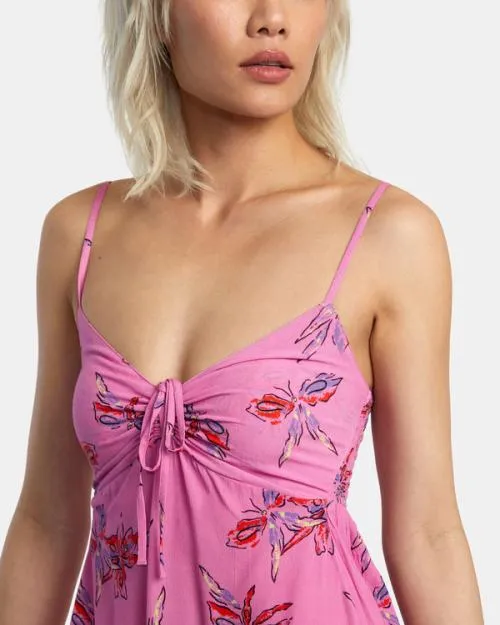 Rvca Hau Tree Sleeveless Dress Cyclamen Women Dresses and Rompers